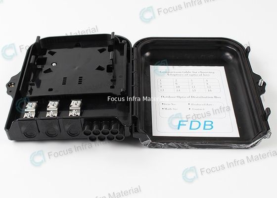 Black Cable Outdoor Fiber Optic Distribution Box 8 Cores 220*200*50mm